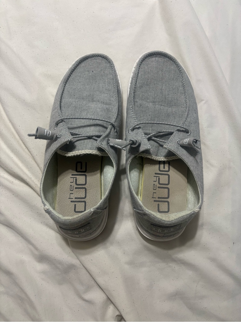 Hey Dude Light Gray Slip-On Boat Shoes